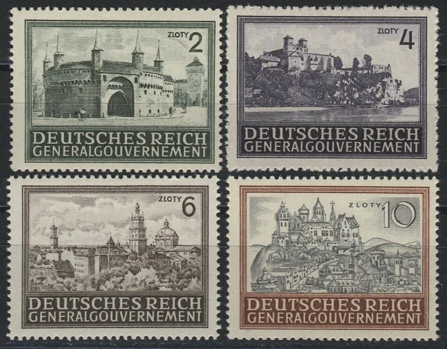 113-116 Freimarken Bauwerke 1943/44, Satz komplett ** postfrisch