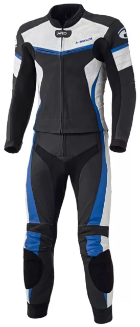 -HELD- Spire Men's Leather Suit Motorcycle Two Piece Sport Racing Black-Blue