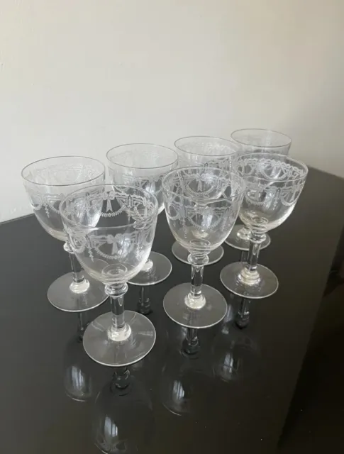 Lot De 7 Verres A Vin Rouge En Cristal De Saint Louis Modèle Millet Non Baccarat