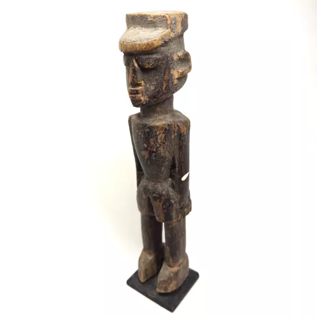 African Baule Colonial Wood Statue Vintage Carved Tribal Sculpture Fine Art