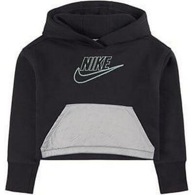 Nike Junior (Girls) Sportswear Club Fleese Icon Clash Hoodie Black L 11-12 Year