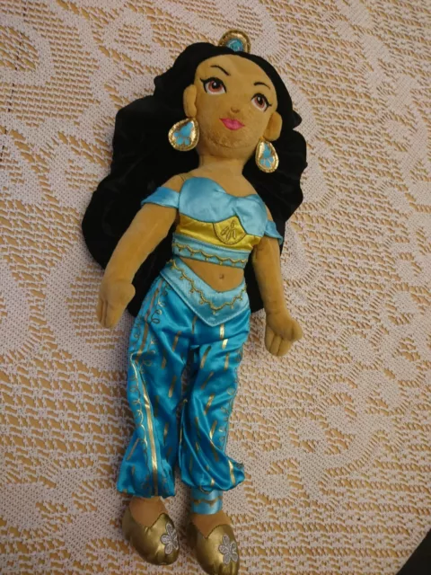 Disney Store Plush Aladdin PRINCESS JASMINE 15"  Soft Doll Stuffed