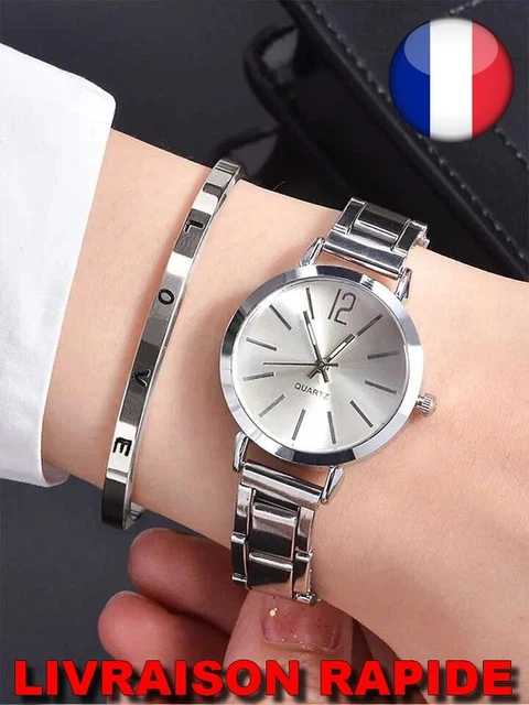 Ensemble De Montres Couple - Quartz, Bracelet Cuir Marron - Homme Et Femme