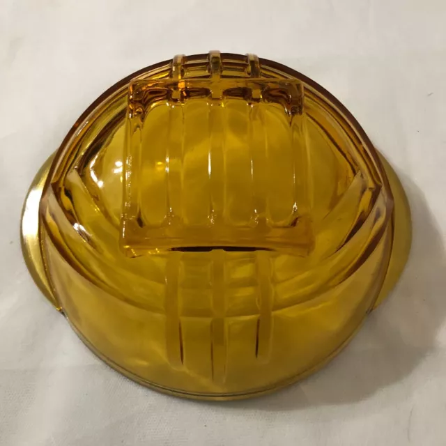 Amber Art Deco Depression Glass Austrian Stolzle Bowl 2