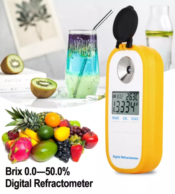 Digital Brix Refractometer Sugar Brix Meter For Fruit Juice Honey Crops 0-50%