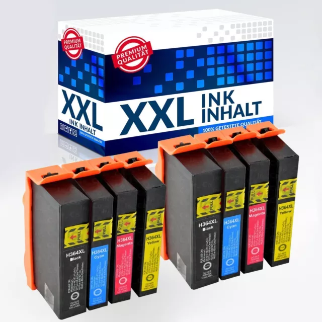 8er Set Tintenpatronen alternative für HP PhotoSmart Wireless B 109 a 364XL INC-