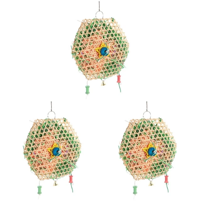 3 Pack Papagei Spielzeug Bambus Vogelständer Barsch Kauspielzeug Vogelholz