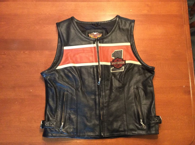 HARLEY DAVIDSON LEATHER Vest Victory Lane 1 RARE Hard2Find MINT