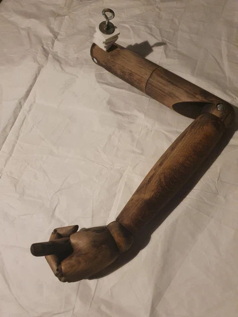 Antique Dark Wood Articulated Poseable Arms & Hands