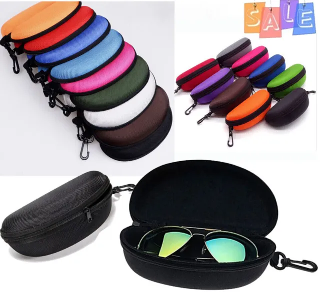 Portable Large Zipper Eye Glasses Sunglasses Hard Case Box Protector Hold Gift~