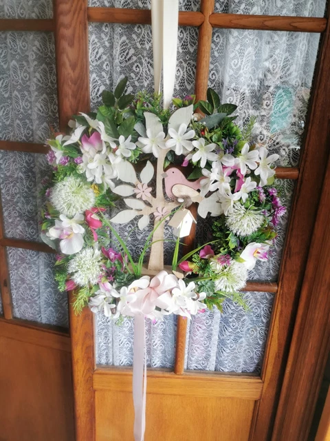TROCKENBLUMEN JAHRESZEITEN TÜRKRANZ Wandkranz Tischkranz Kranz Gesteck ...