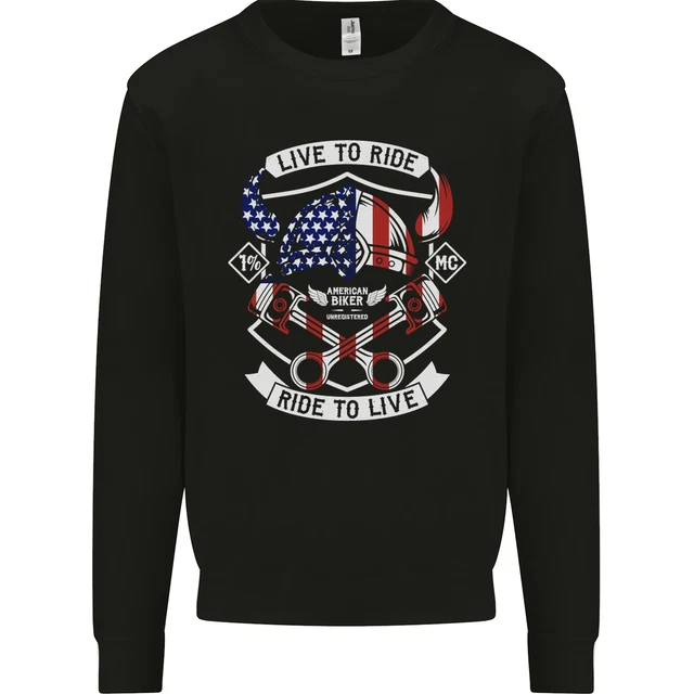 Felpa maglione American Biker Motociclo USA Moto