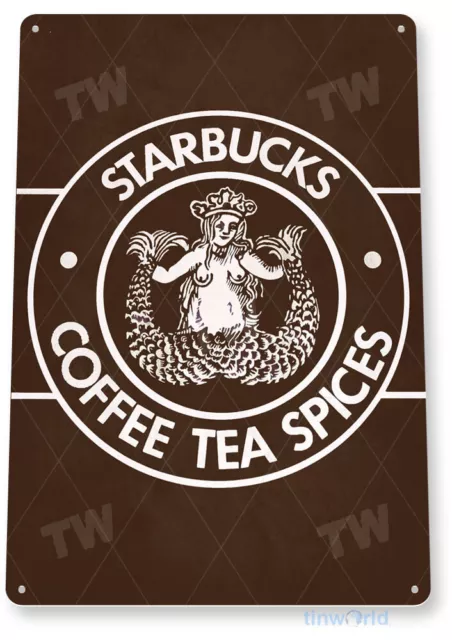 TIN SIGN StarbucksRetro Coffee Metal Décor Wall Art Café Shop Kitchen A973