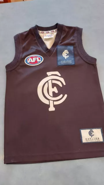 Kids Vintage Sekem Carlton Blues Size 6 AFL Jersey Jumper Ex Cond