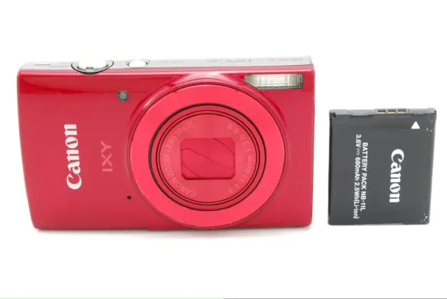 【NEAR MINT】 Canon IXY 190 20MP Compact Digital Camera Red 10x Optical Zoom JAPAN