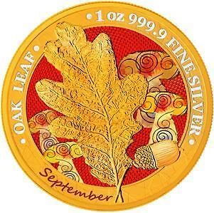Germania 2019 5 Mark Oak Leaf - 12 Months Series - September 1 Oz silber Münze