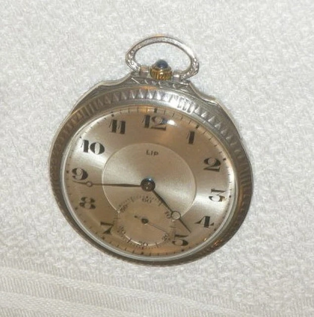 Montre à Gousset LIP Standard .394 Art Déco - Diamètre 45.6 Mm - Acier Inoxydable - Occasion
