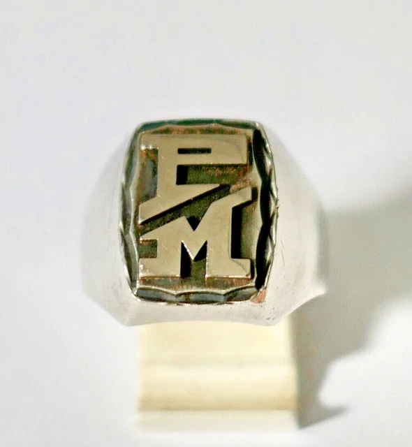 Grosse bague en argent massif 925 originale zirconium facetté T 56