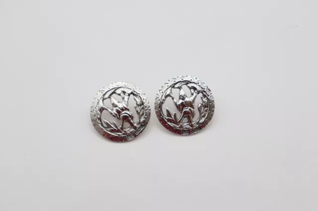 Antique Sterling Silver Pair of Buttons Hallmarked Birmingham 1900