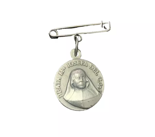 Old Italy Beata Maria Josefa Del Corazon De Jesus Protection Relic Medal Pendant