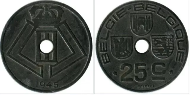 25 centimes 1945 - Léopold III - Belgie-Belgique