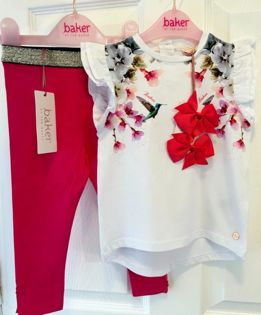 Ted Baker nuovo con etichette 18-24 mesi ragazze set floreale abito bambino leggings top fiocco nuovo