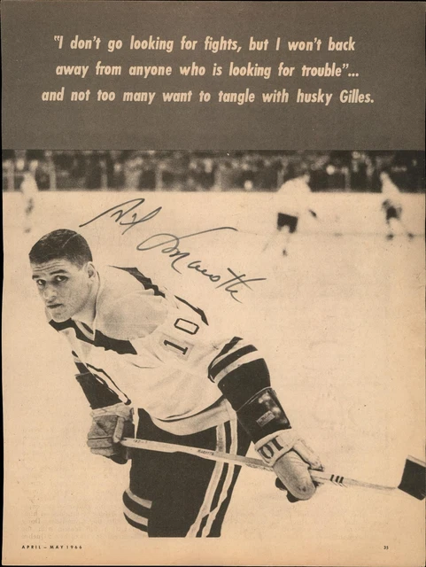 Gilles Marotte Signed 8x11 Magazine Photo d.05 Bruins Blackhawks Kings Rangers