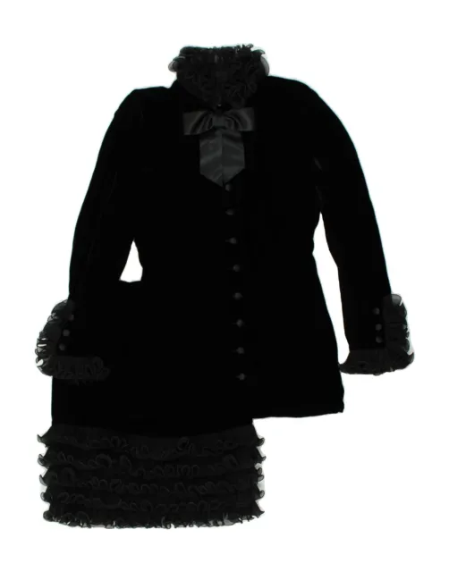 JIKI MONTE CARLO Womens 2 Piece Skirt Set EU 40 Medium W26 Black Silk AY49