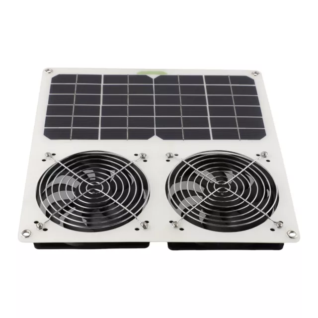 Solar Panel Attic Fan with Dual Exhaust Ventilation Continuous Operation