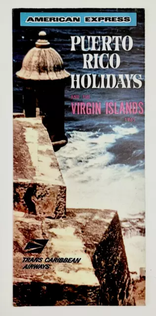 1965 Trans Caribbean Airways Puerto Rico Virgin Island Brochure American Express