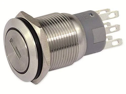 Blanko 207044 Schlüsselschalter Metall 19 mm Schliesser, 2 x Öffner