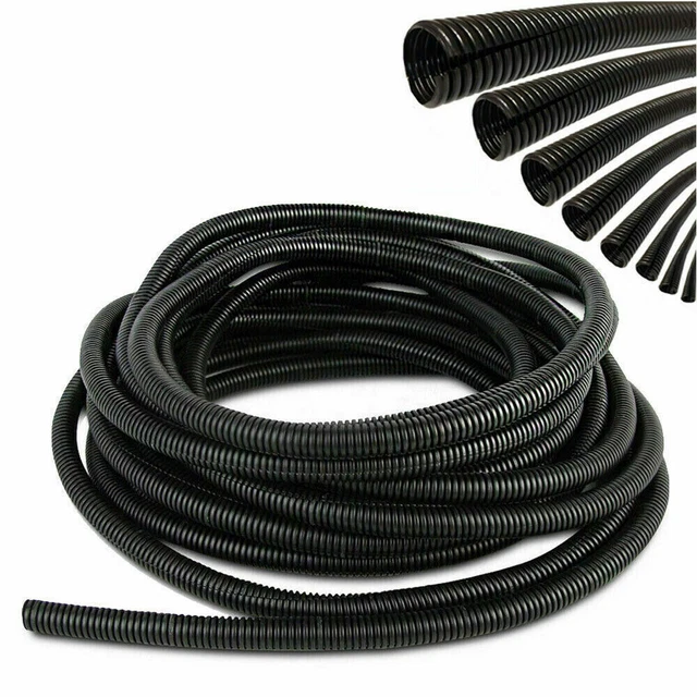 SPLIT LOOM CONDUIT Cable Management Convoluted Tubing Wire 7/10/13/15