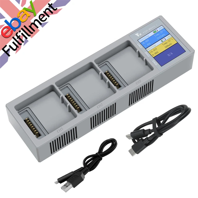 3 Slots Battery Charger USB A to C Digital Display Charging Hub For DJI Mavic 3