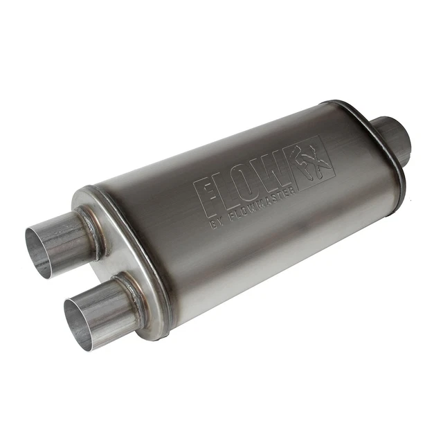 Flowmaster 72587 5 In. X 8 In. Oval Flowfx Muffler Center In/Dual Out: 3.500 In.