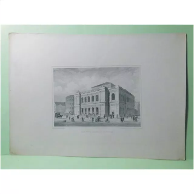 alter Stahlstich 1834-1864 - Die neue Börse in Hamburg