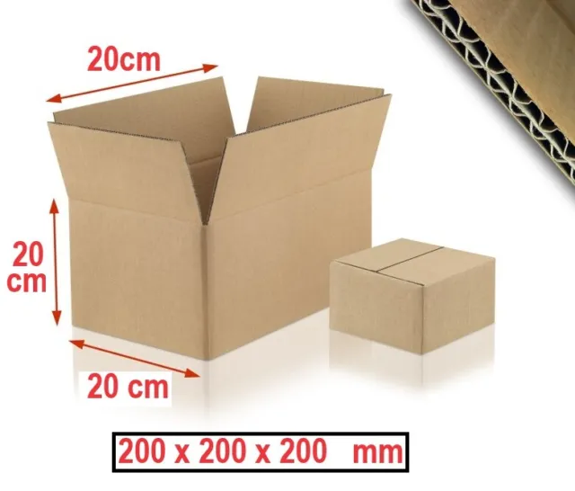 Lot cartons Caisse Colis Emballage Expédition Double cannelure 200x200x200 mm