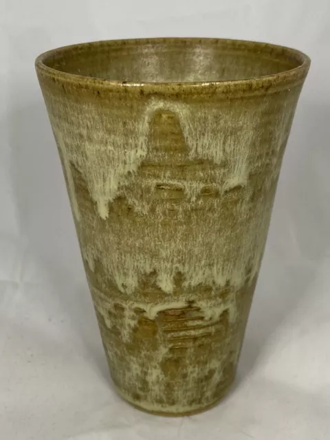 Signed Studio Art Pottery Sake Cup, Spirits Beaker, Vase, Hand Thrown