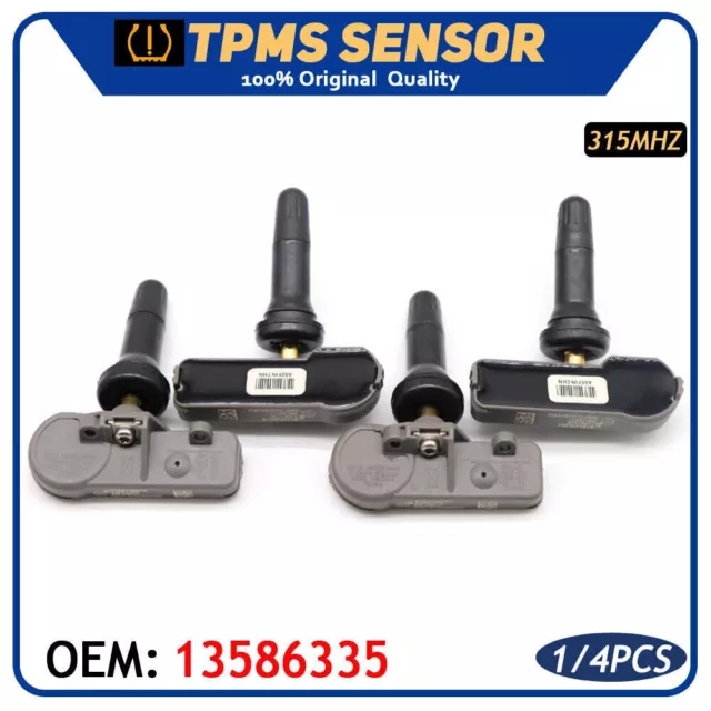 4x TPMS Tire Pressure Monitoring Sensors for Chevy GMC GM  13581558 315MHz