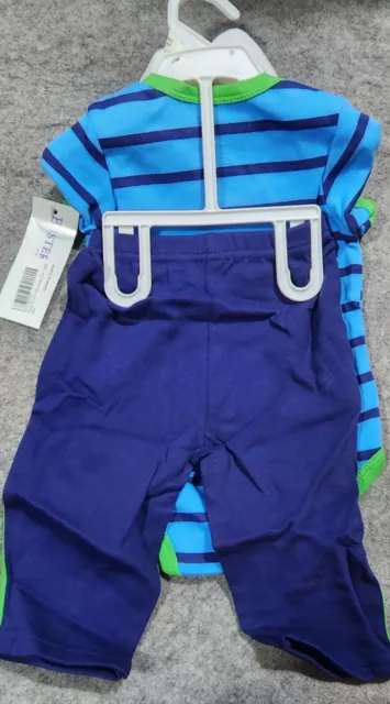 Buster Brown Infant Boys 3 Piece Set with Shoes Blue Green Turtle 6-9M New 3