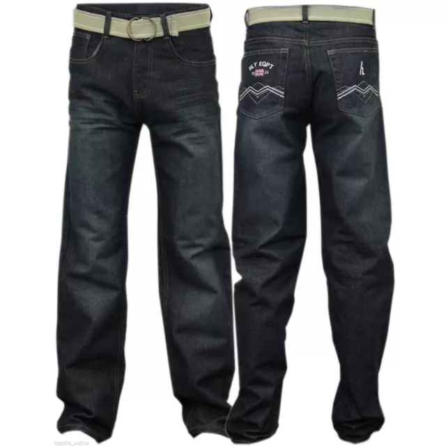 Boys Jeans Age 10 Denim Straight Bottom Black Blue Pants Designer Age 3-14 Years