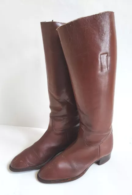 Vintage ~1940's Brown Equestrian Riding Dress Dressage Fully Lined Boots