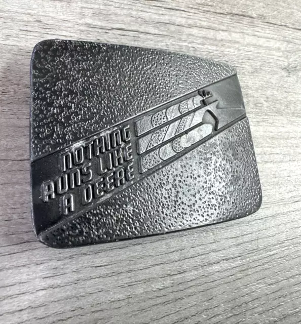 Rare 1978 Vtg John Deere Snowmobile Nothing Runs Like A Deere Belt Buckle Pewter