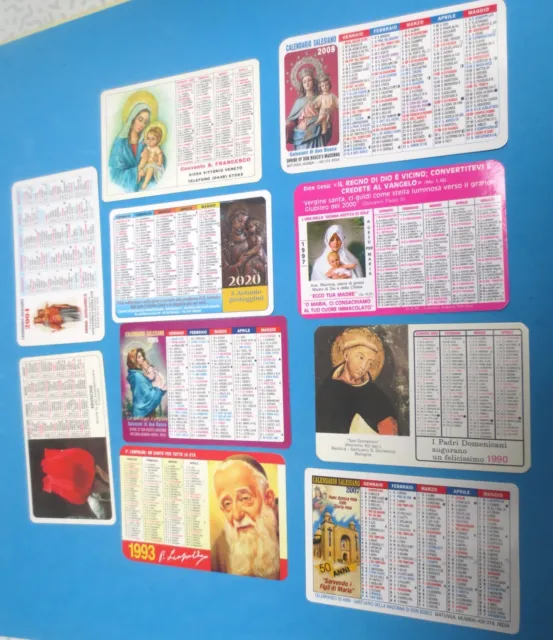 10 Calendarietti Plastificati A Tema Religioso - Date Varie