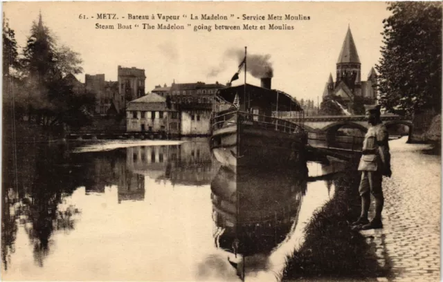 CPA AK METZ Steamboat La Madelon Service METZ Streat Mills (454454)