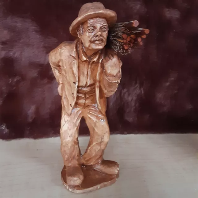 SIC Hand Carved Wooden Man Figurine France FRENCH CARVING SCULPTURE grandpa