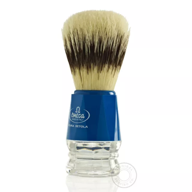 Omega 10218 Puro Cerdas Brocha de Afeitar - Azul Mango