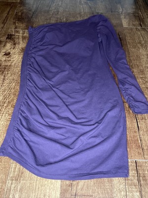 Victorias Secret Womens Dress Large Purple Bra Top One Shoulder Sleeve Ruched