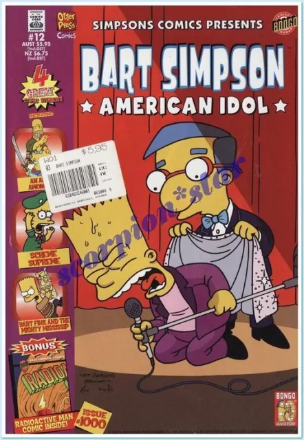 Bongo Comics Simpsons Comics #012 Bart Simpson  American Idol + Bonus : Vgc