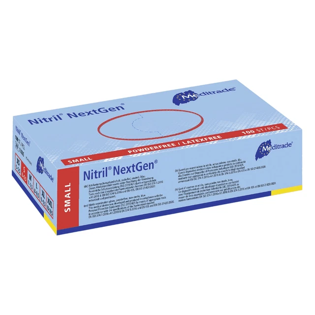 Meditrade Nitril Handschuhe NextGen EN 455, puderfrei, blau, 100 Stk.
