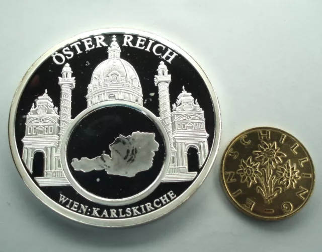 EUROPEAN CURRENCIES AUSTRIA VIENNA KARLSKIRCHE 1993 BU Proof Medal with COA B7